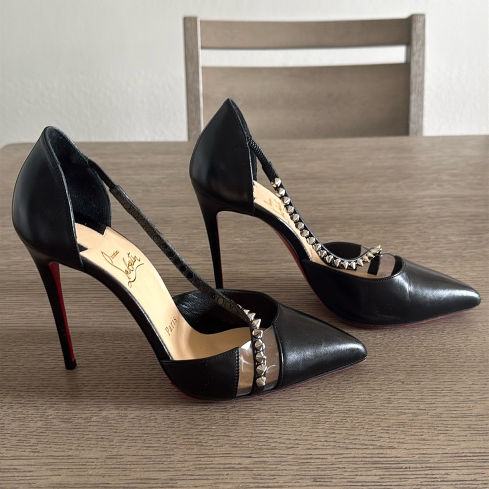 Christian Louboutin Spike Cross 100 Black Pump